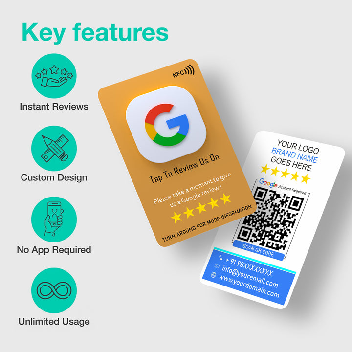 Google Review Card Golden