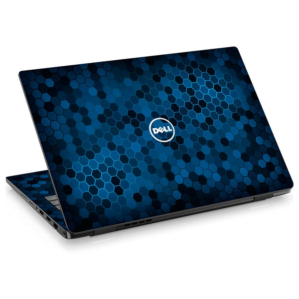 Dell Laptop Skin - Black Blue Honeycomb