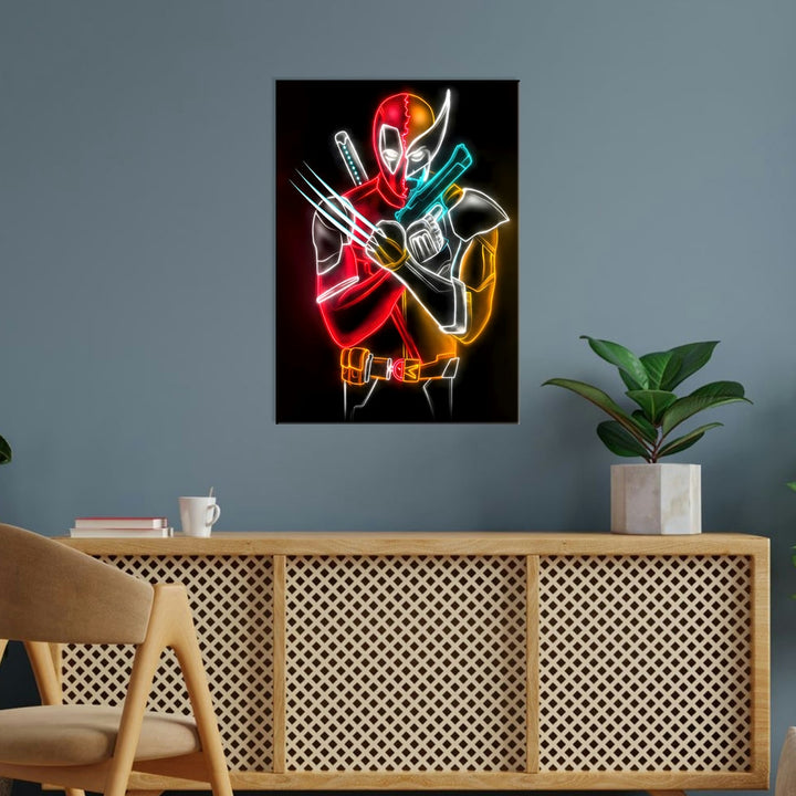 Metal Poster - Superhero Deadpool & Wolverine DW01