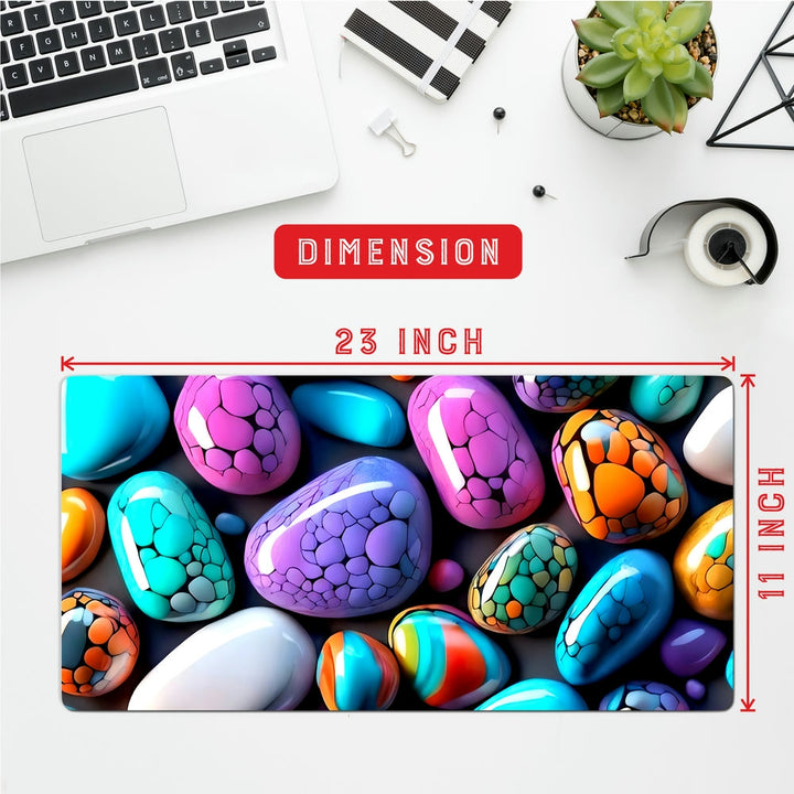 Anti-Slip Desk Mat Gaming Mouse Pad - Colorful Pebbles CP29