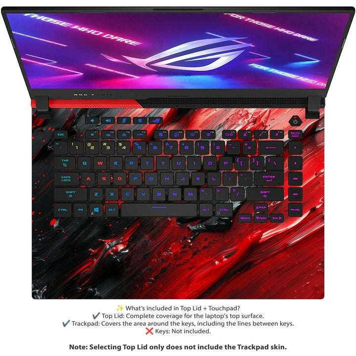 Asus Laptop Skin - Black Red Lava Art