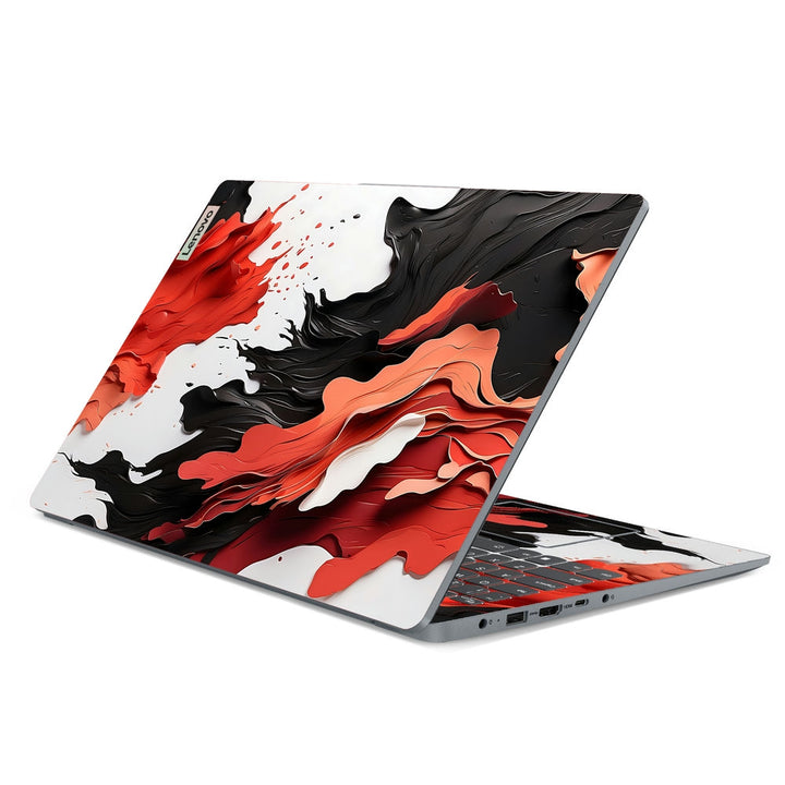 Lenovo Laptop Skin - Red Black Ink Art