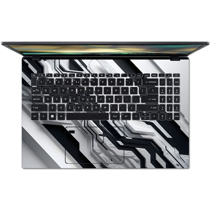 Acer Laptop Skin - Black and White Marble Swirl Pattern