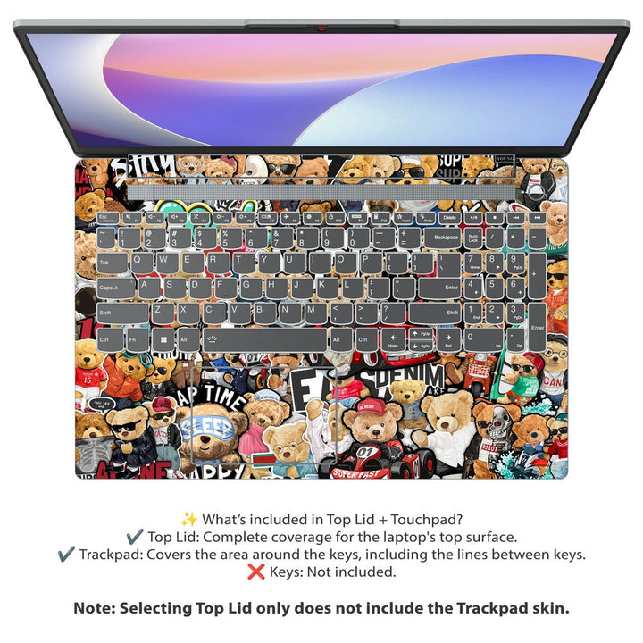 Lenovo Laptop Skin - Teddy Sticker Bomb