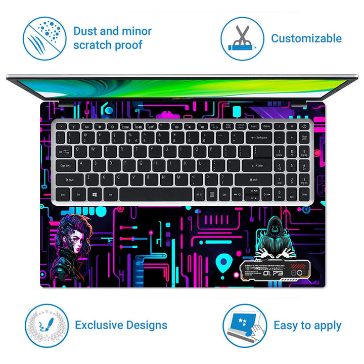 Laptop Skin - Cyberpunk Neon Hacker