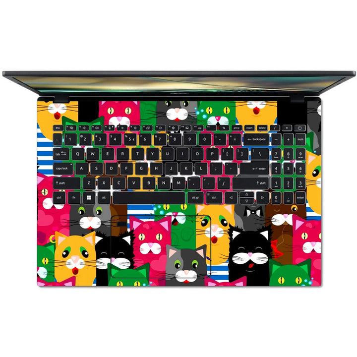 Acer Laptop Skin - Multicolor Cat Faces