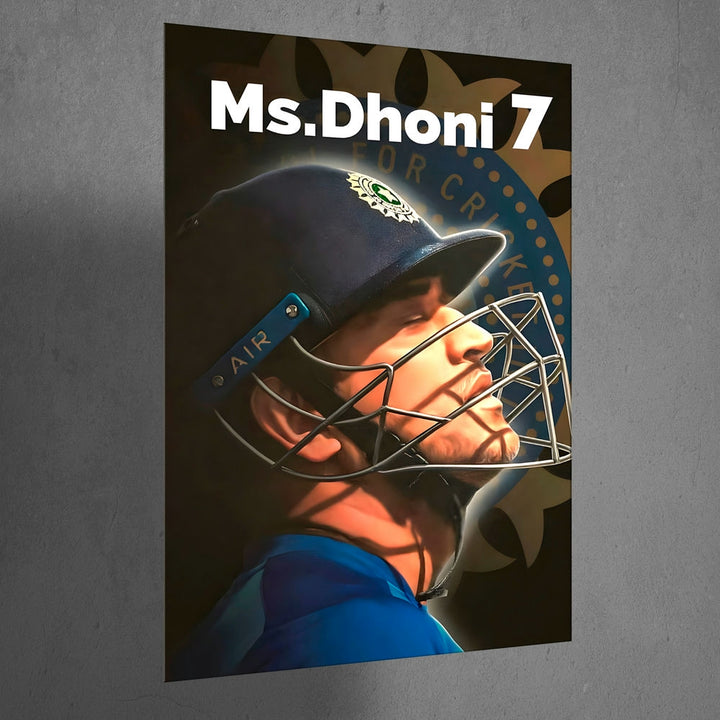 Metal Poster - Indian Cricketer MS Dhoni MS07