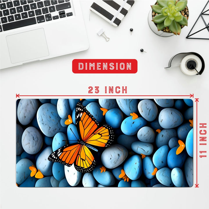 Anti-Slip Desk Mat Gaming Mouse Pad - Butterfly Stone