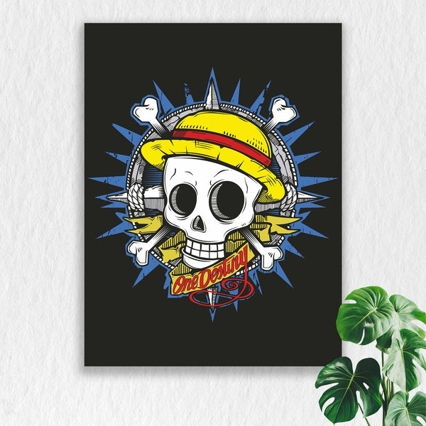 Self Adhesive Textured Vinyl Poster Pirate Skull One Piece