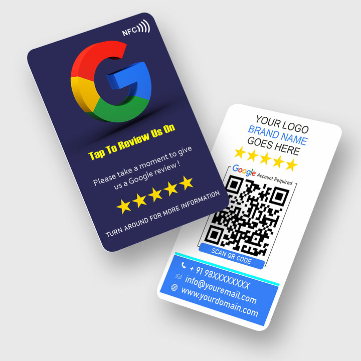 Google Review Card Deep Blue