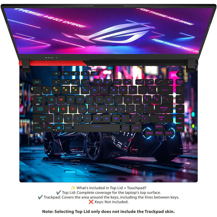 Asus Laptop Skin - Cyber Sports Car Night