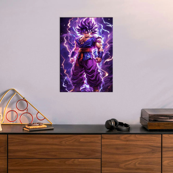 Metal Poster - Anime Goku Purple