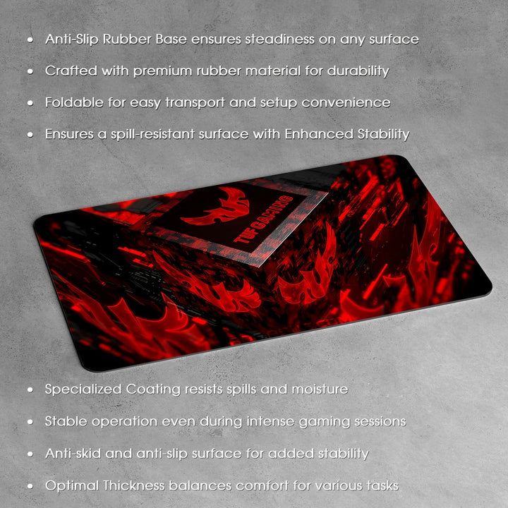 Anti-Slip Desk Mat Gaming Mouse Pad - Red Black Fiery Gaming