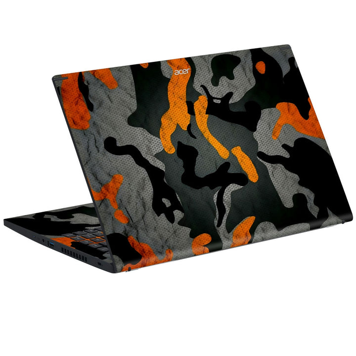 Acer Laptop Skin - Black Orange Camouflage