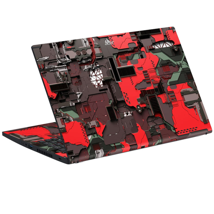 Acer Laptop Skin - Tech Red Geometric