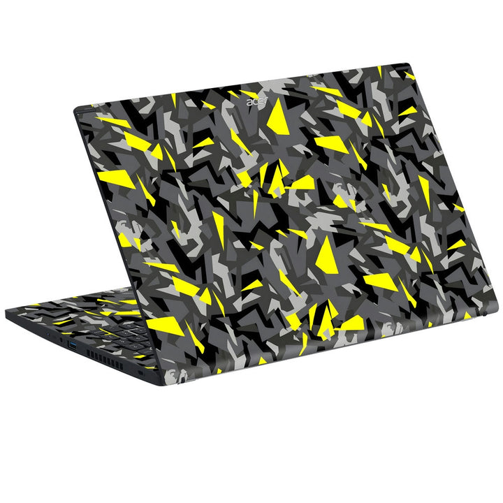 Acer Laptop Skin - Yellow Sparkle on Black Grey