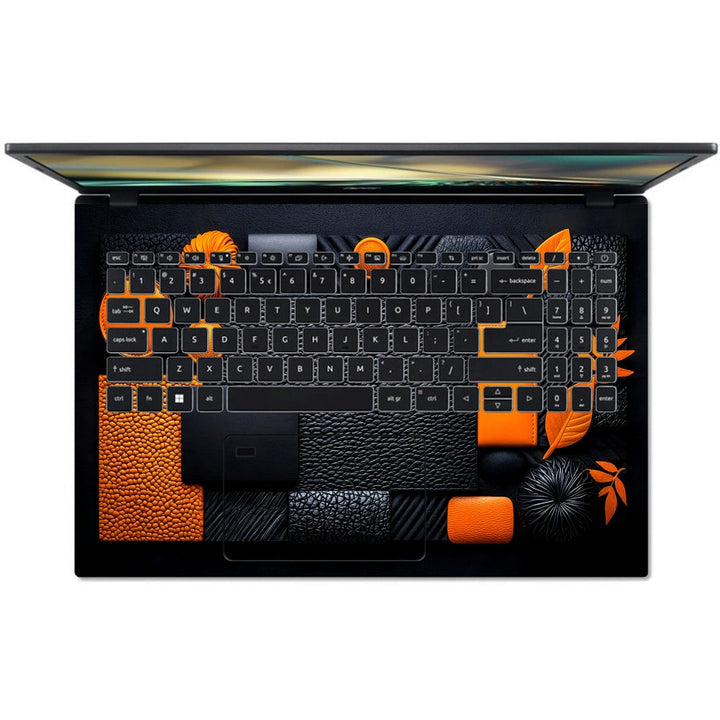 Acer Laptop Skin - Black and Orange Futuristic Layout