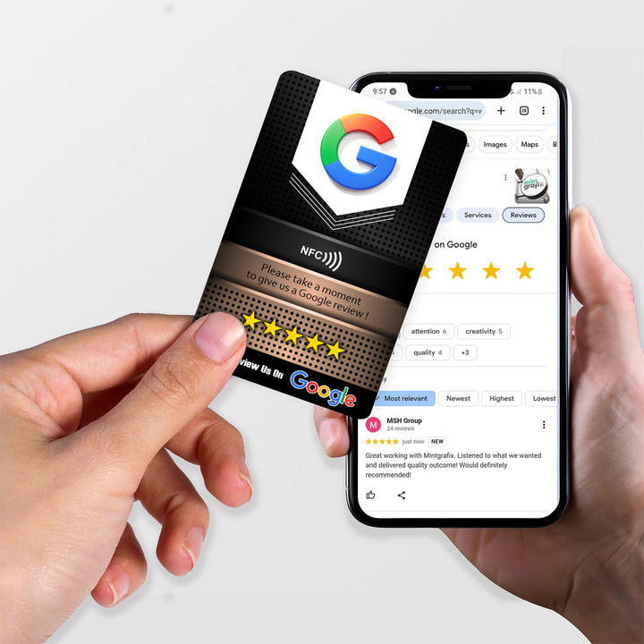 Google Review Card Modern Black-Gold