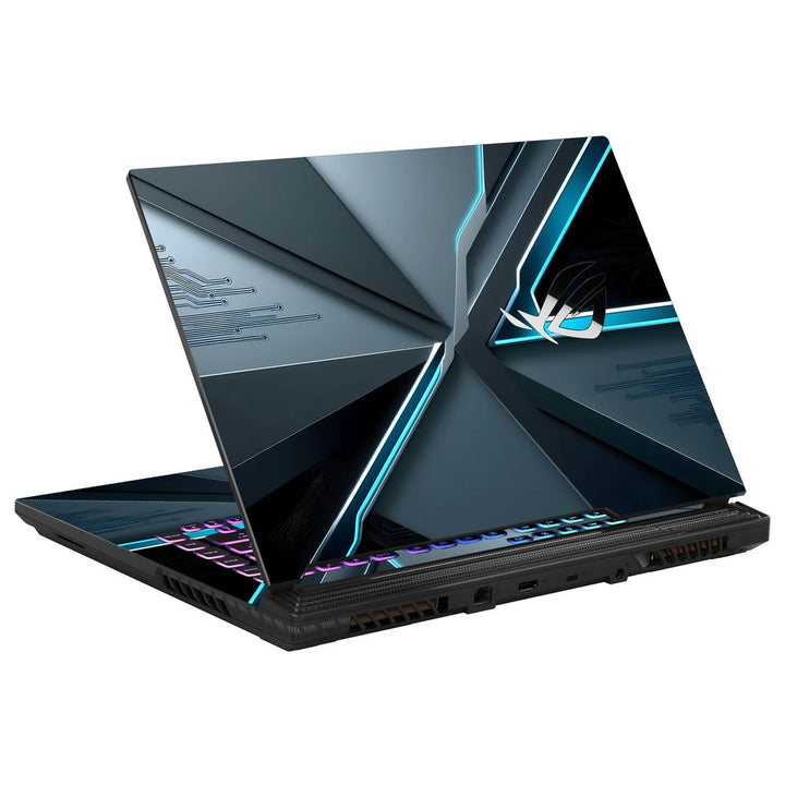 Asus Laptop Skin - Minimalist Gray and Blue Tech Abstract