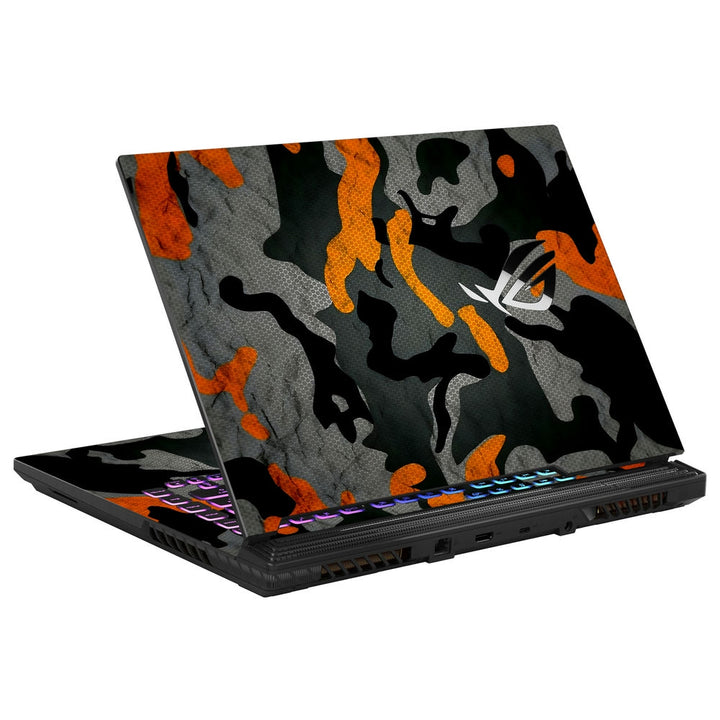 Asus Laptop Skin - Black Orange Camouflage