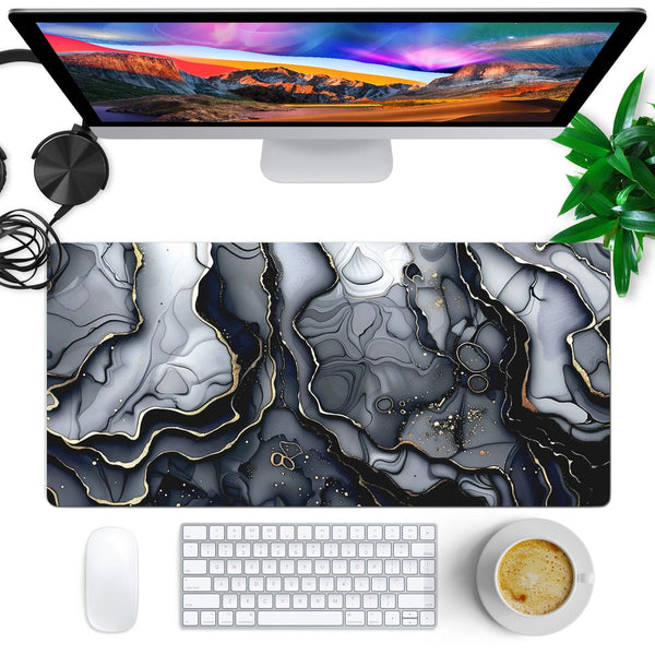 Anti-Slip Desk Mat Gaming Mouse Pad - Marbled Waves