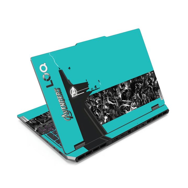 Lenovo LOQ Laptop Skin - Avengers Assemble Force Cyan Back