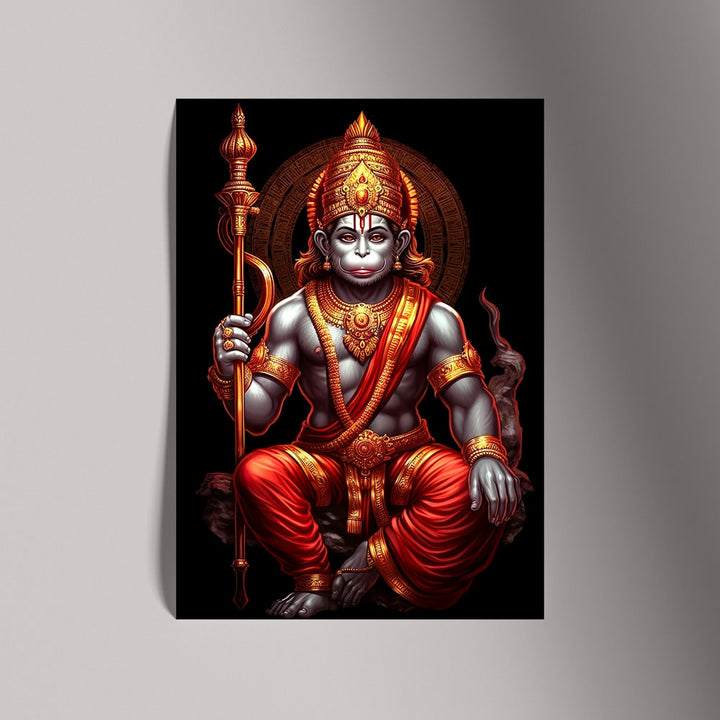 Self Adhesive Textured Vinyl Poster Mighty Hanuman with Gada