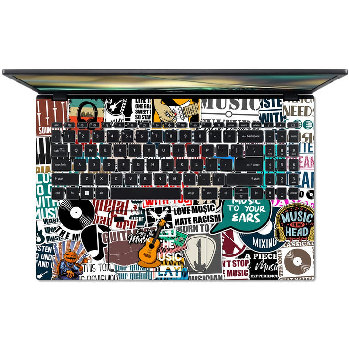 Acer Laptop Skin - Music Sticker Bomb