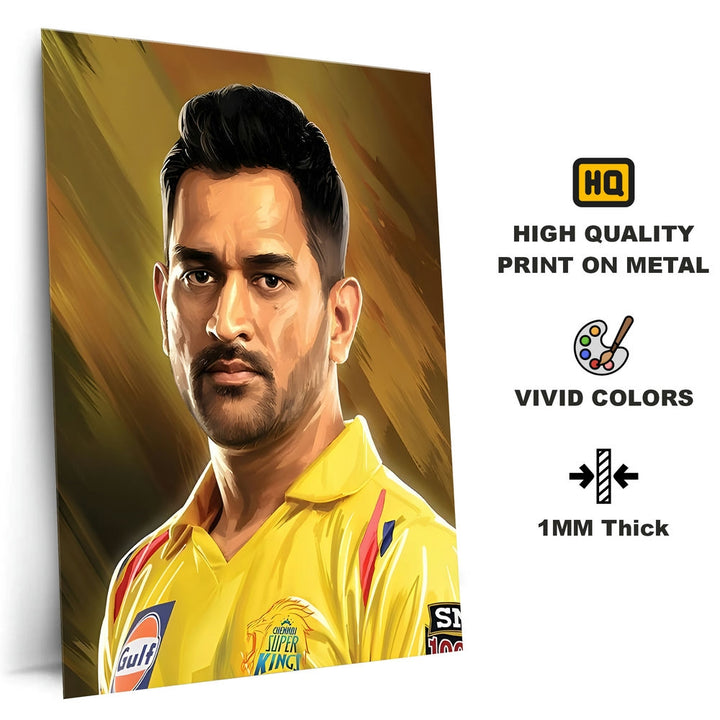 Metal Poster - Indian Cricketer MS Dhoni MS04