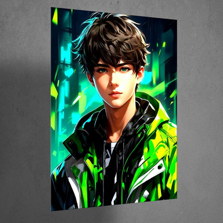 Metal Poster - Urban Attitude Anime Boy