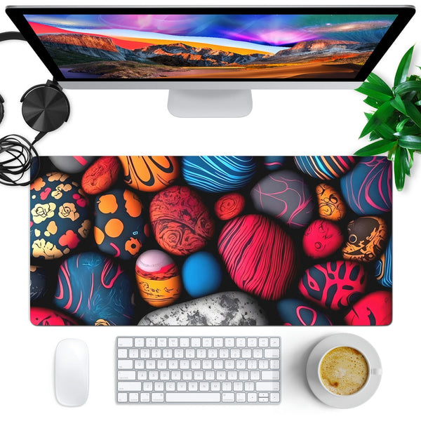 Anti-Slip Desk Mat Gaming Mouse Pad - Colorful Pebbles CP28