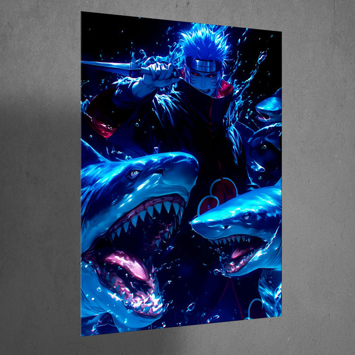 Metal Poster - Anime Blue Shark Kisame Hoshigaki