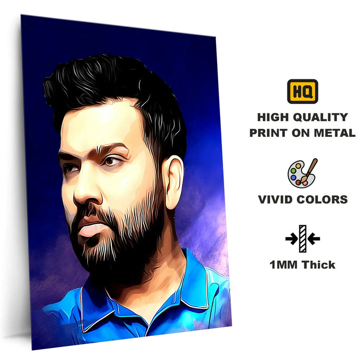 Metal Poster - Indian Cricketer Rohit Sharma RS01