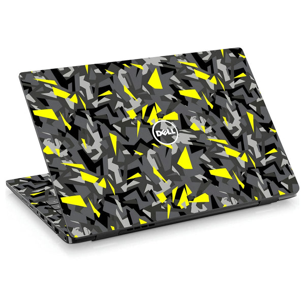 Dell Laptop Skin - Yellow Sparkle on Black Grey