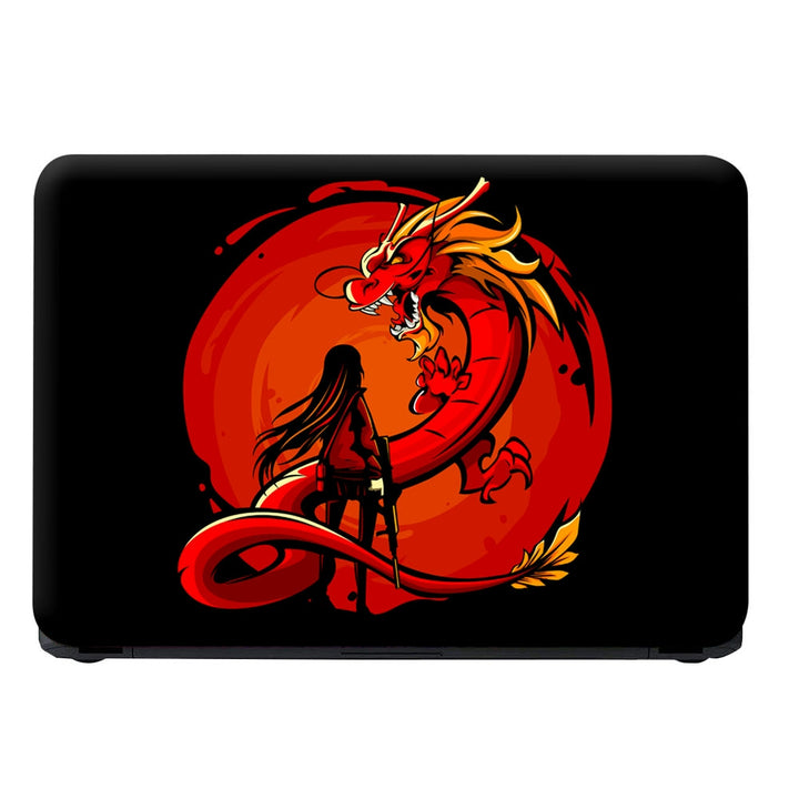 Laptop Skin - Dragon Tales Women with Gun