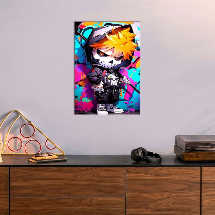 Metal Poster - Anime Chibi Skull