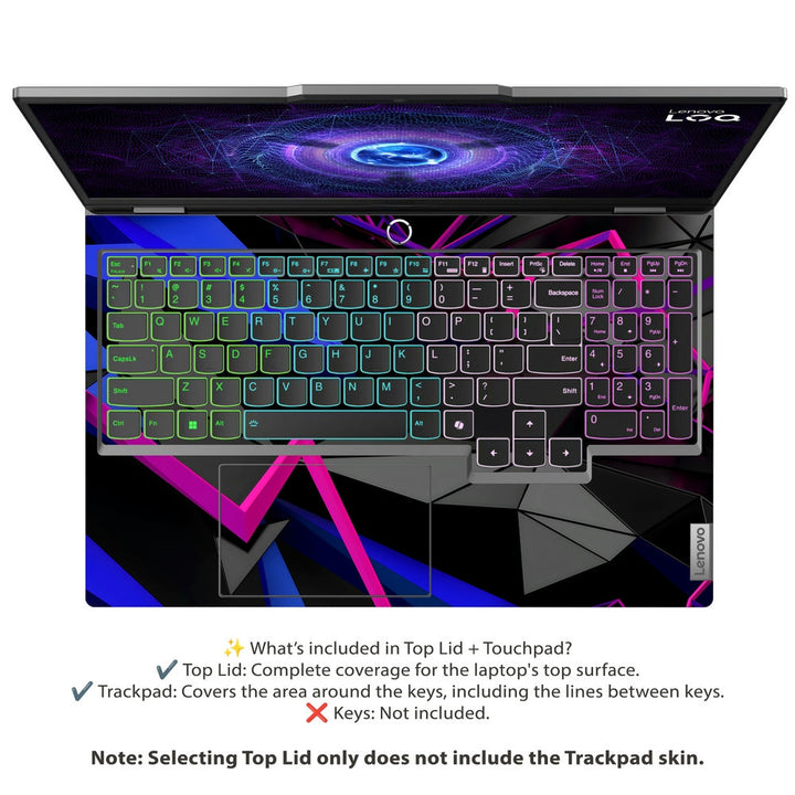 Lenovo LOQ Laptop Skin - Sharp Neon Angles