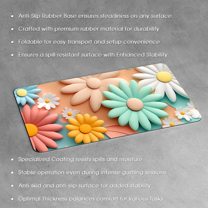 Anti-Slip Desk Mat Gaming Mouse Pad - Daisy Delight