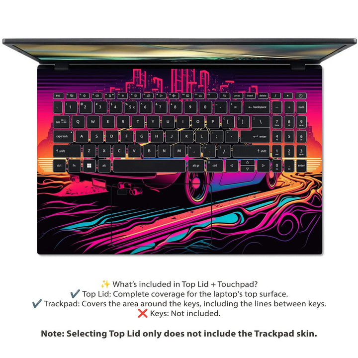 Acer Laptop Skin - Retro Skyline Glow