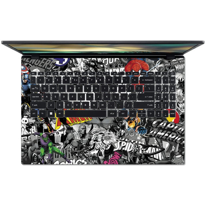 Acer Laptop Skin - Superheroes Sticker Bomb