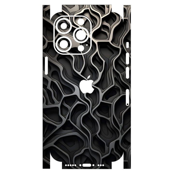 Apple iPhone Skin Wrap - Black Shaded Line Art