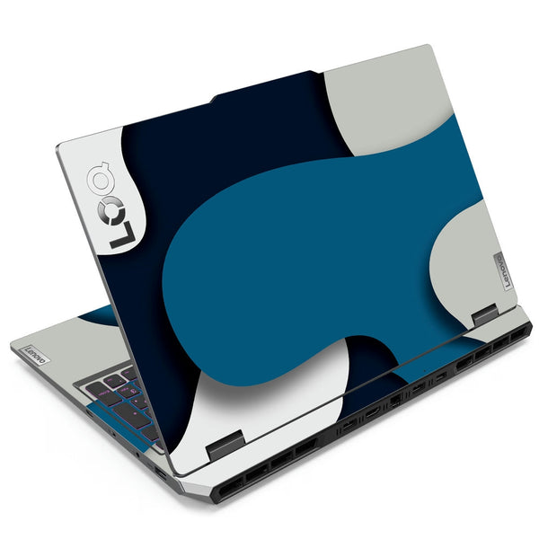 Lenovo LOQ Laptop Skin - Blue and Gray Abstract Patchwork