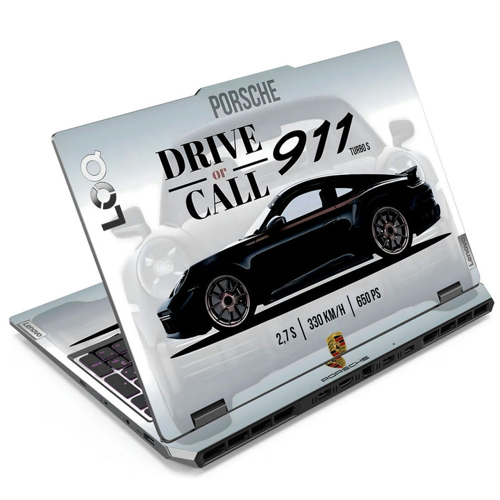 Laptop Skin - Porsche 911 Black Specs Design