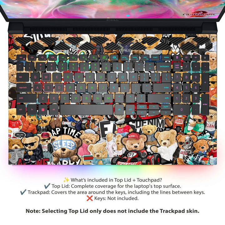 Dell Laptop Skin - Teddy Sticker Bomb