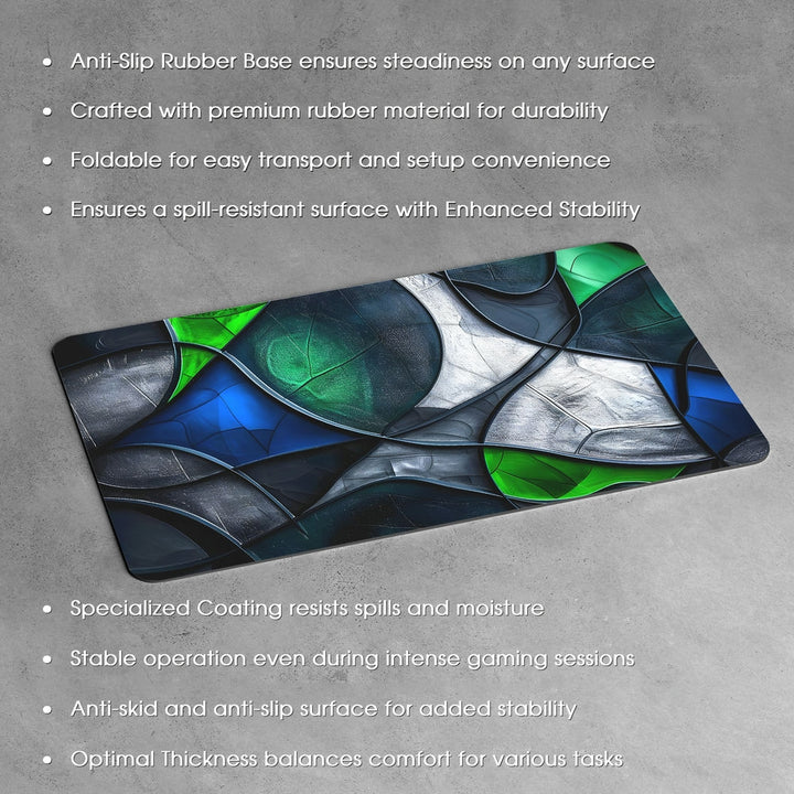 Anti-Slip Desk Mat Gaming Mouse Pad - Emerald Glass