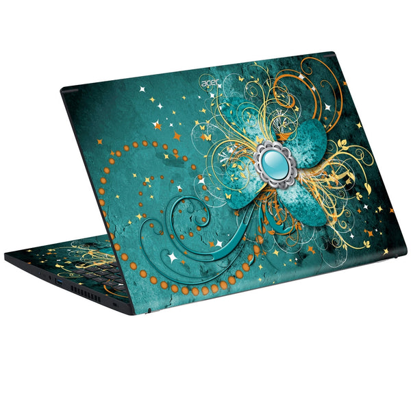 Acer Laptop Skin - Abstract Turquoise Swirls