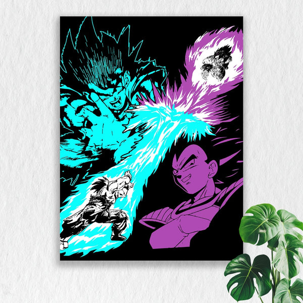 Self Adhesive Textured Vinyl Poster Anime Saiyan Showdown