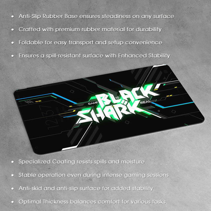 Anti-Slip Desk Mat Gaming Mouse Pad - Green Black Shark Gaming