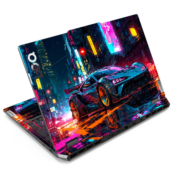 Laptop Skin - Neon Supercar Chase