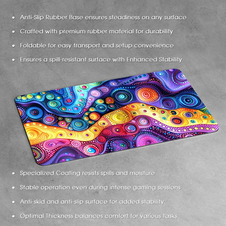 Anti-Slip Desk Mat Gaming Mouse Pad - Colorful Swirl